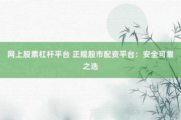 网上股票杠杆平台 正规股市配资平台：安全可靠之选