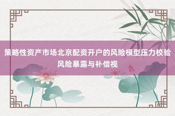 策略性资产市场北京配资开户的风险模型压力校验风险暴露与补偿视