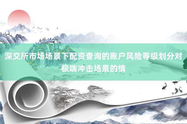 深交所市场场景下配资查询的账户风险等级划分对极端冲击场景的情