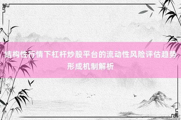 结构性行情下杠杆炒股平台的流动性风险评估趋势形成机制解析