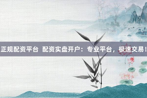 正规配资平台  配资实盘开户：专业平台，极速交易！