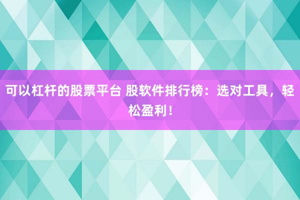 可以杠杆的股票平台 股软件排行榜：选对工具，轻松盈利！